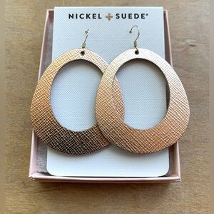 Nickel & Suede Rose Gold Willow Earrings